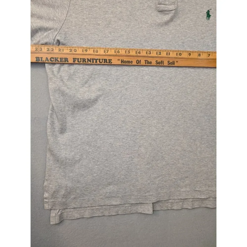 Polo Ralph Lauren Polo Shirt Mens XL Gray Pima Soft Touch Green Pony